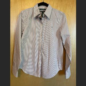 Lauren Ralph Lauren Striped Non Iron Button Up (Size M)